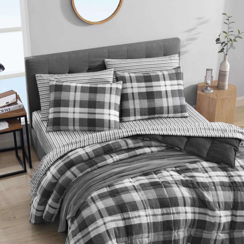 Crossview Plaid Microsuede Comforter-Sham Set