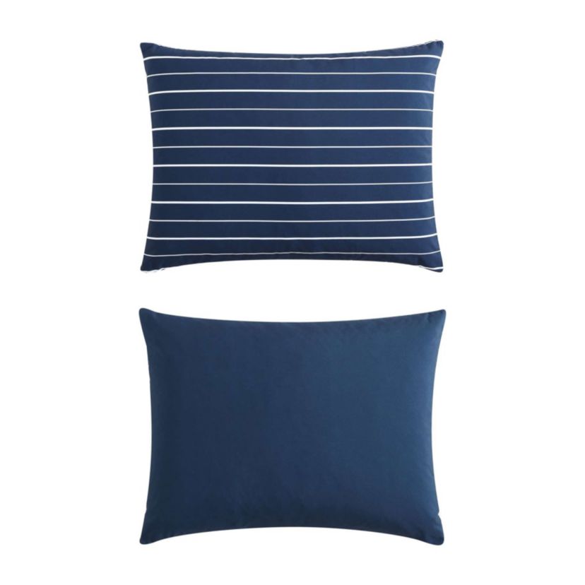 Longdale Solid Stripe Microfiber Duvet Cover Set