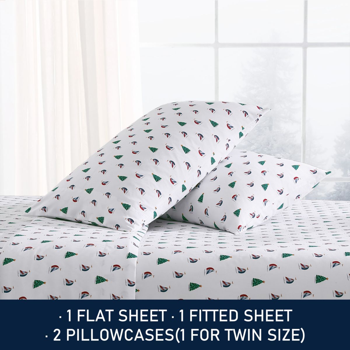 Holiday Sails Microfiber Sheet Set