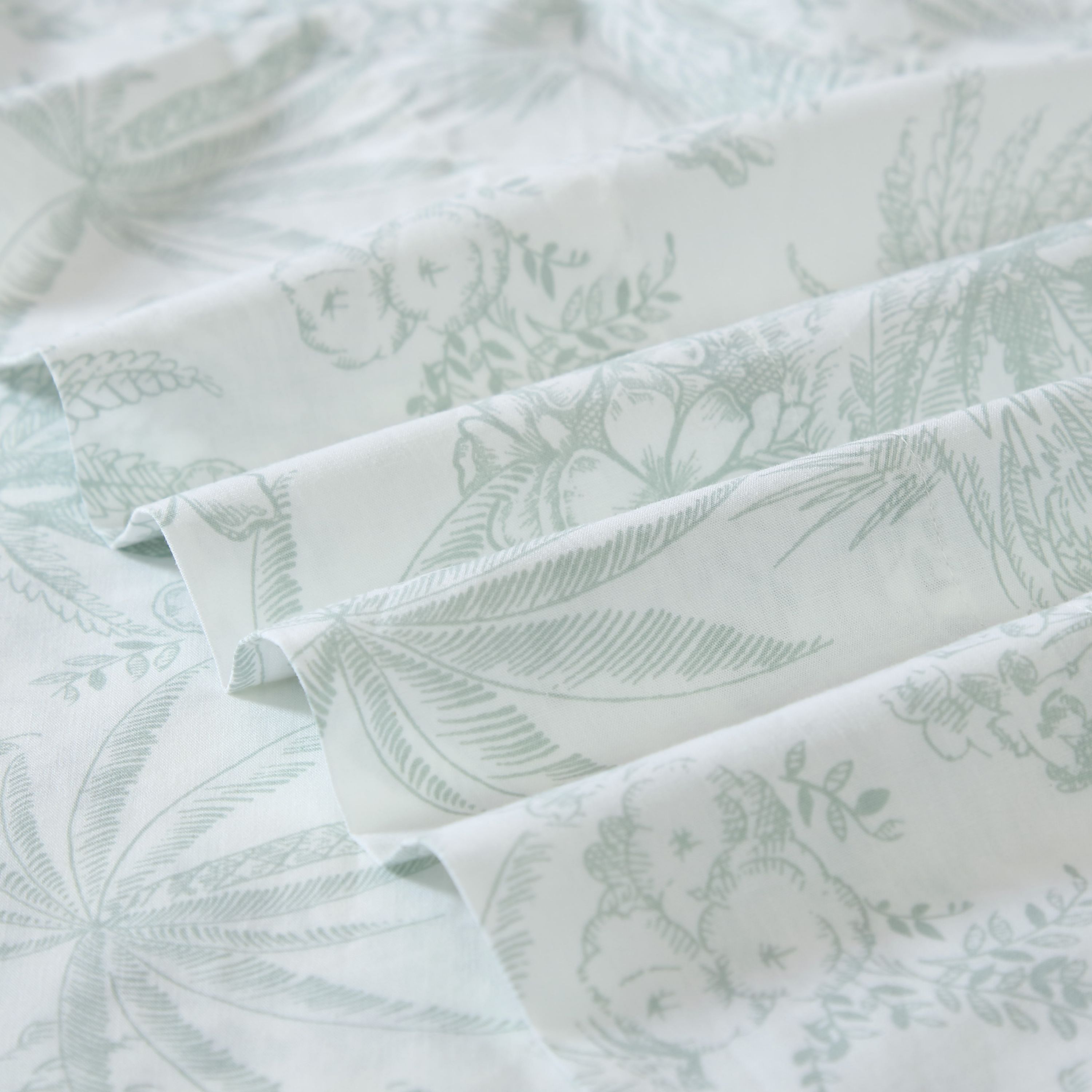 Pen And Ink Palm 100% Cotton Sheet Set