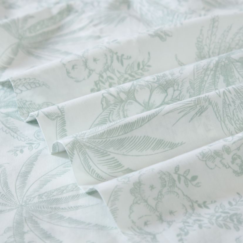Pen And Ink Palm 100% Cotton Sheet Set