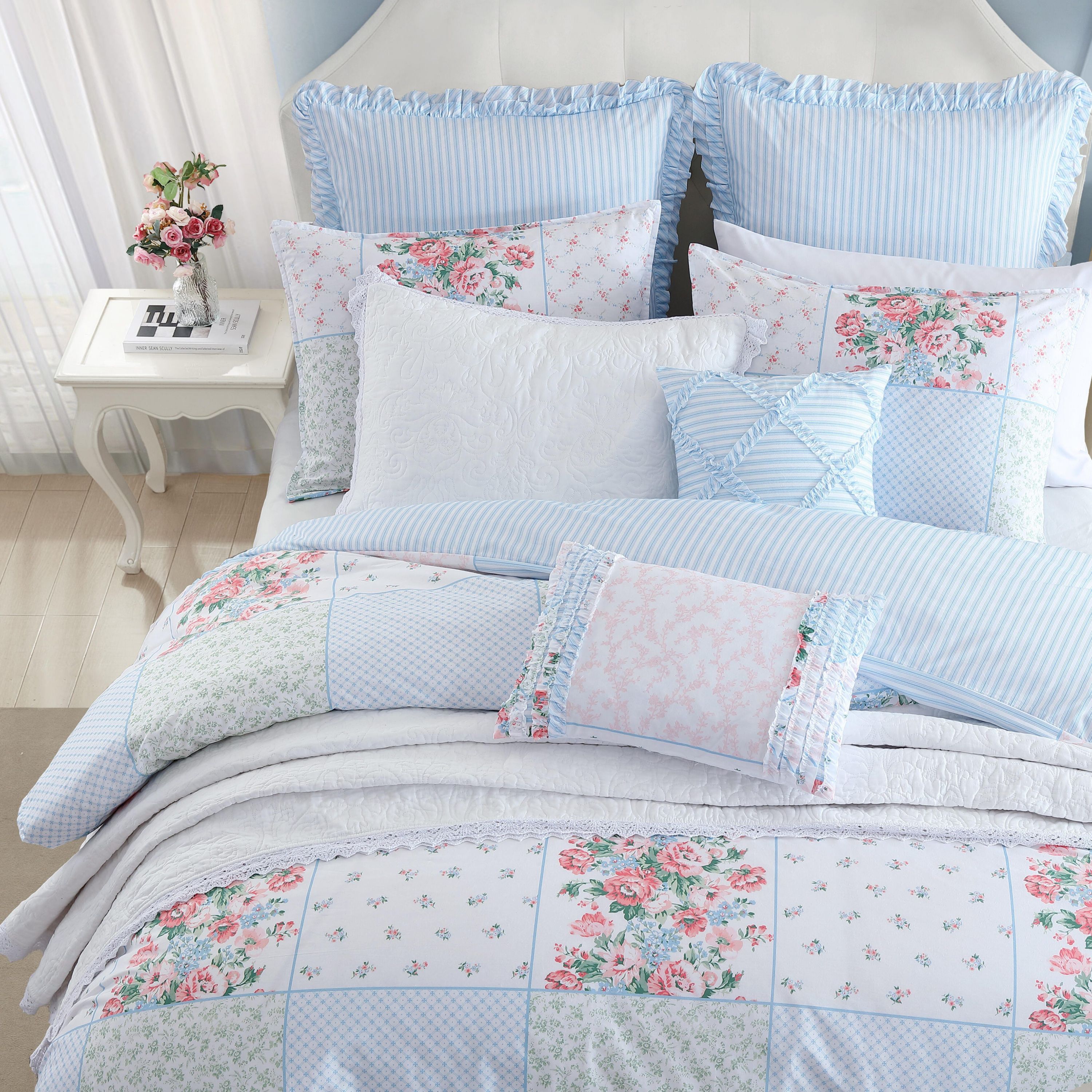 Hope Patchwork 100% Cotton Comforter Sham Bonus Set