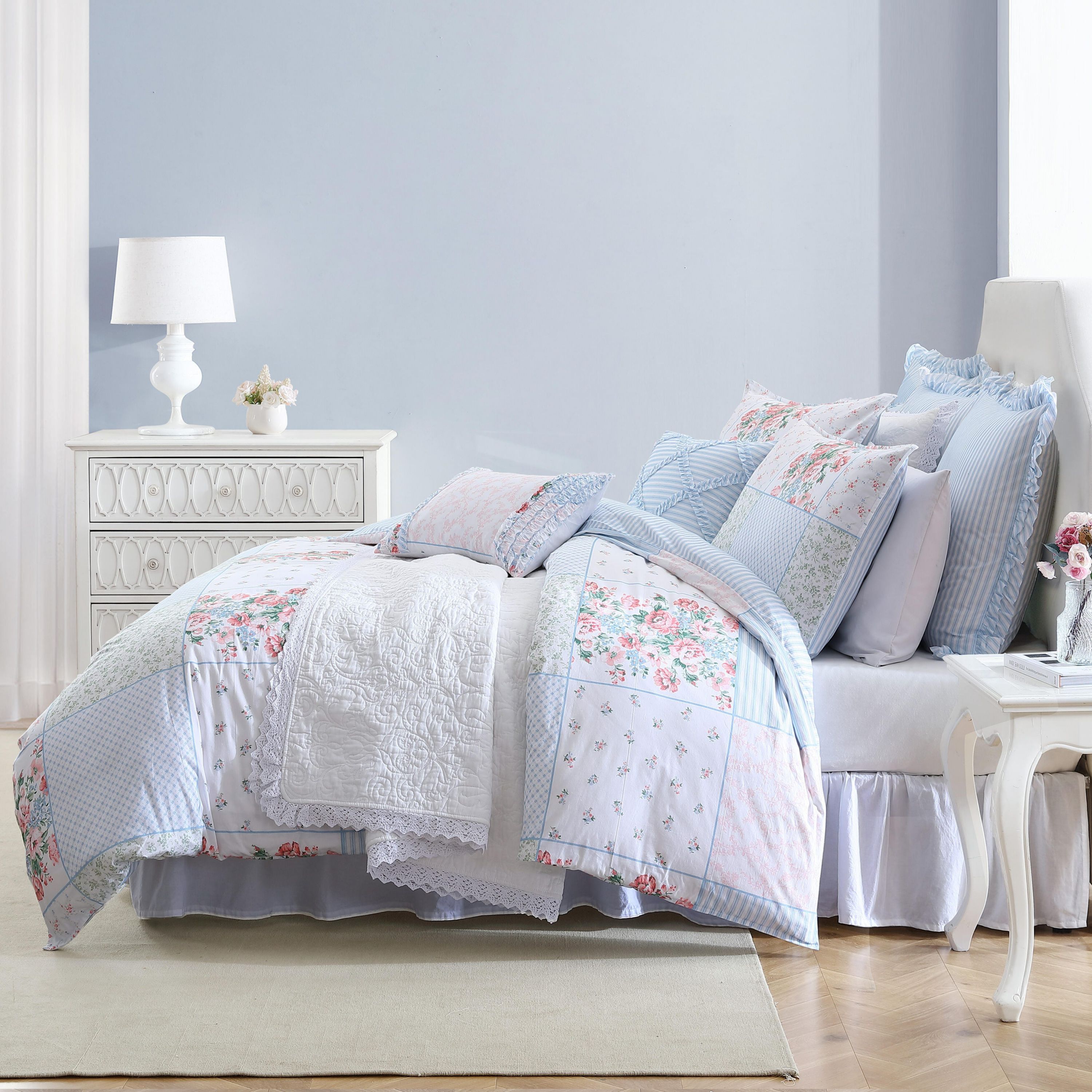 Hope Patchwork 100% Cotton Comforter Sham Bonus Set
