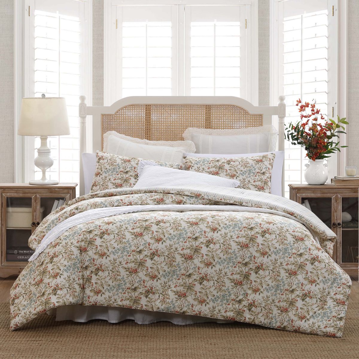 Bramble Floral 100% Cotton Comforter-Sham Set