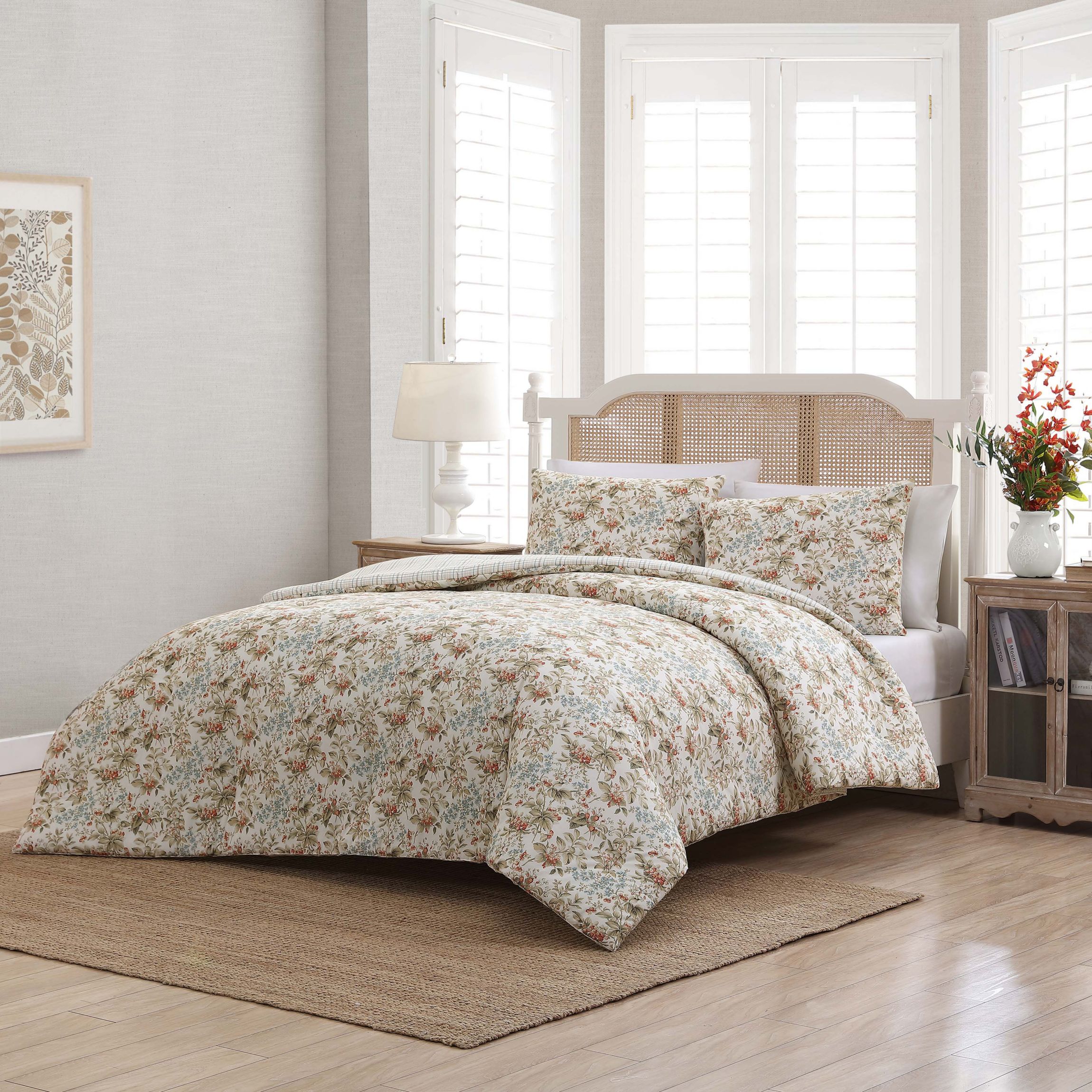 Bramble Floral 100% Cotton Comforter-Sham Set