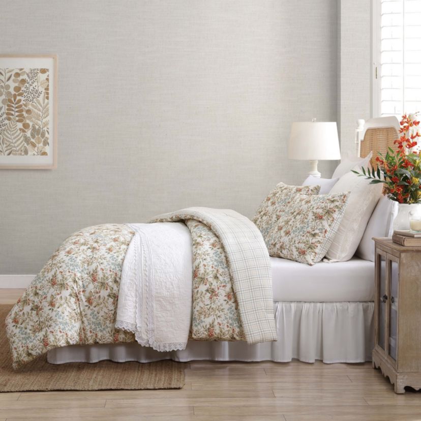 Bramble Floral 100% Cotton Comforter-Sham Set