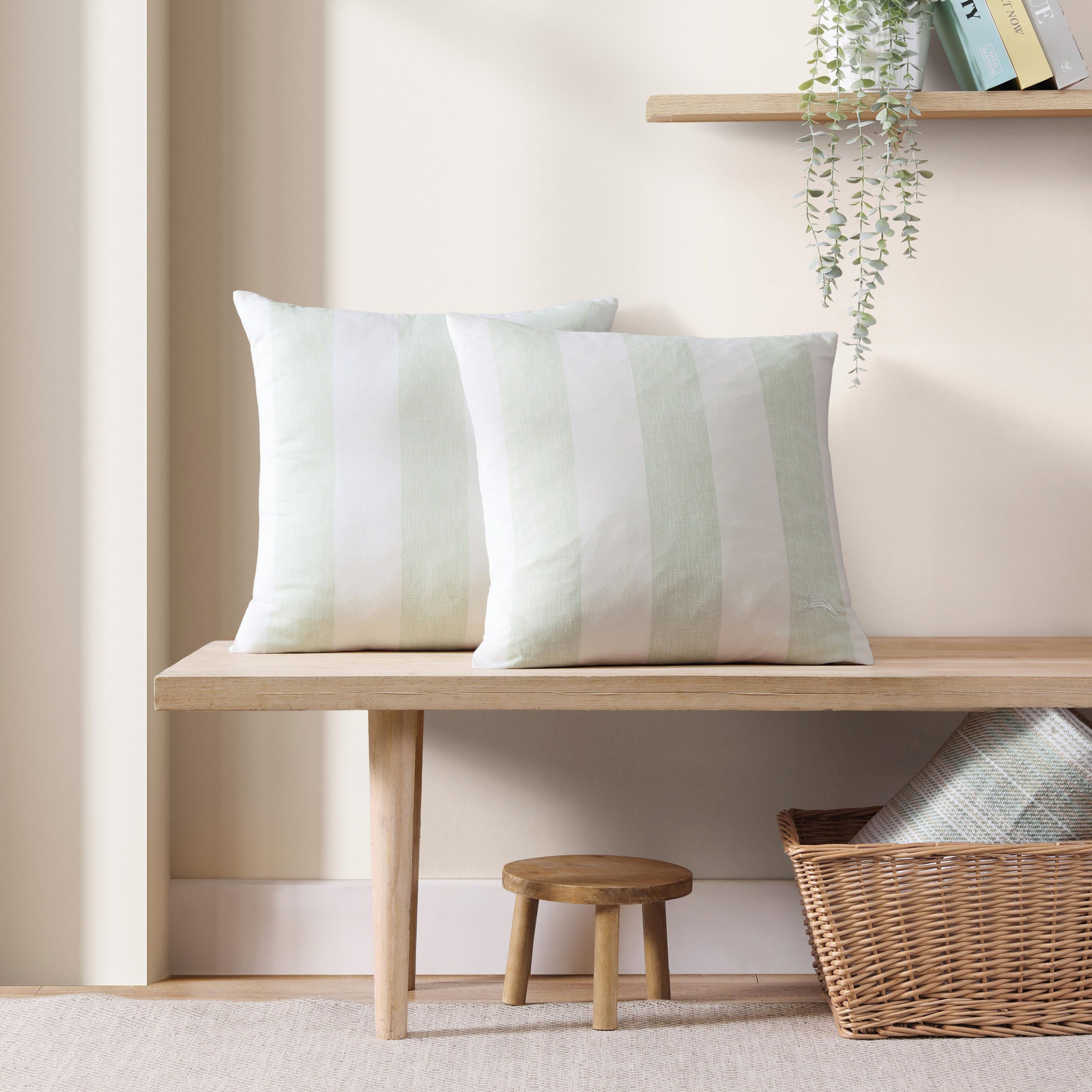 Awning Stripe 100% Cotton Decorative Pillow