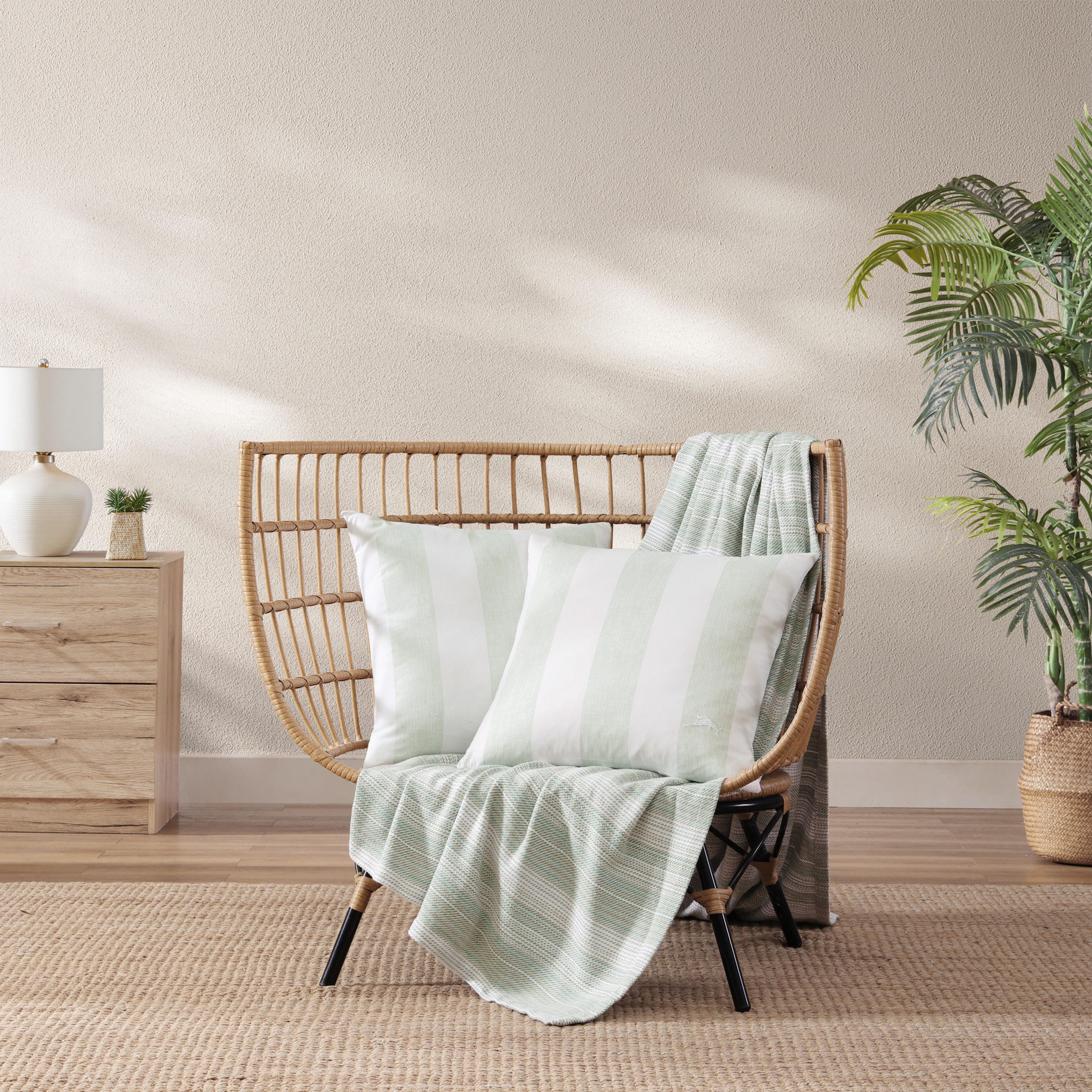 Awning Stripe 100% Cotton Decorative Pillow