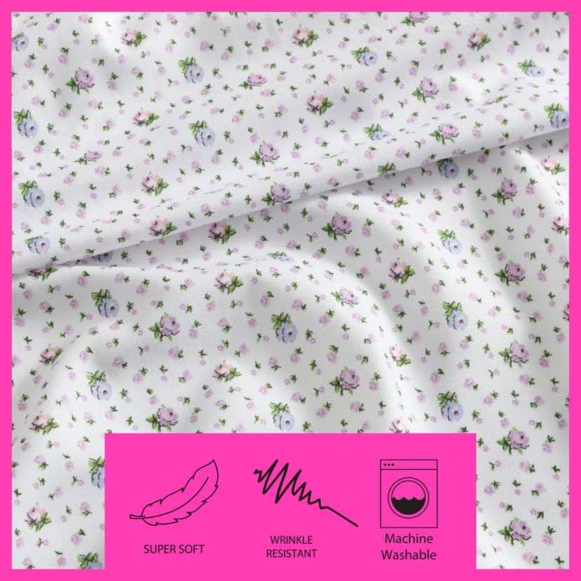 Pretty Floral Ditsy Microfiber Sheet Set
