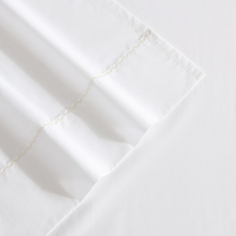 Scallop Embroidered 100% Cotton Sheet Set