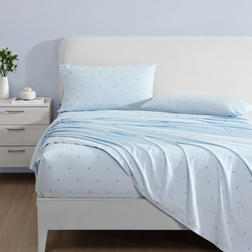 Turtle Gingham 100% Cotton Sheet Set