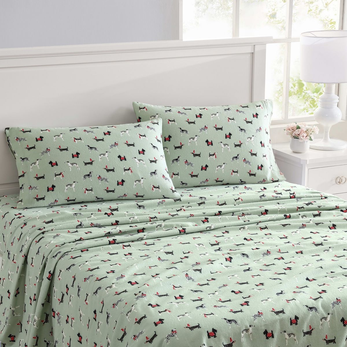 Holiday Pups 100% Cotton Sheet Set