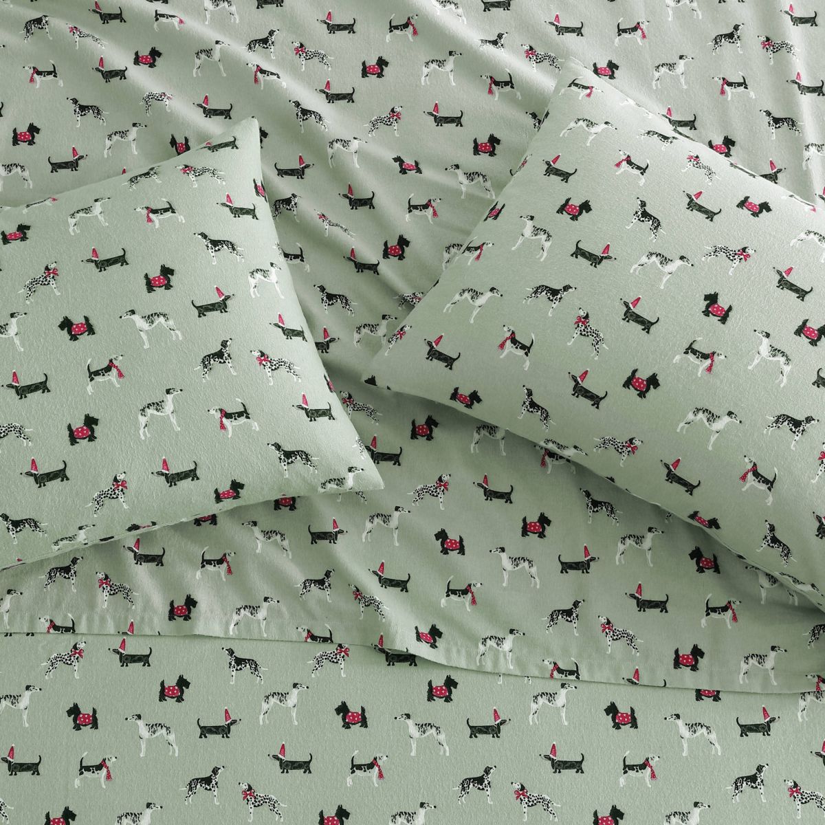 Holiday Pups 100% Cotton Sheet Set