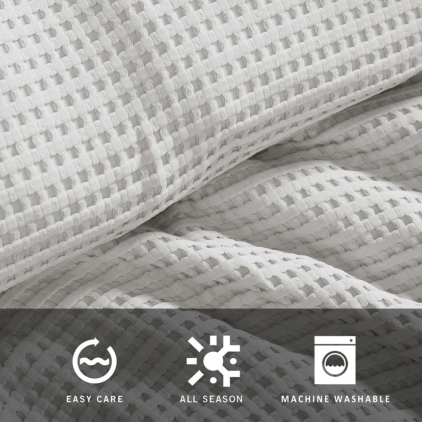 Solid Waffle Microfiber Comforter Set