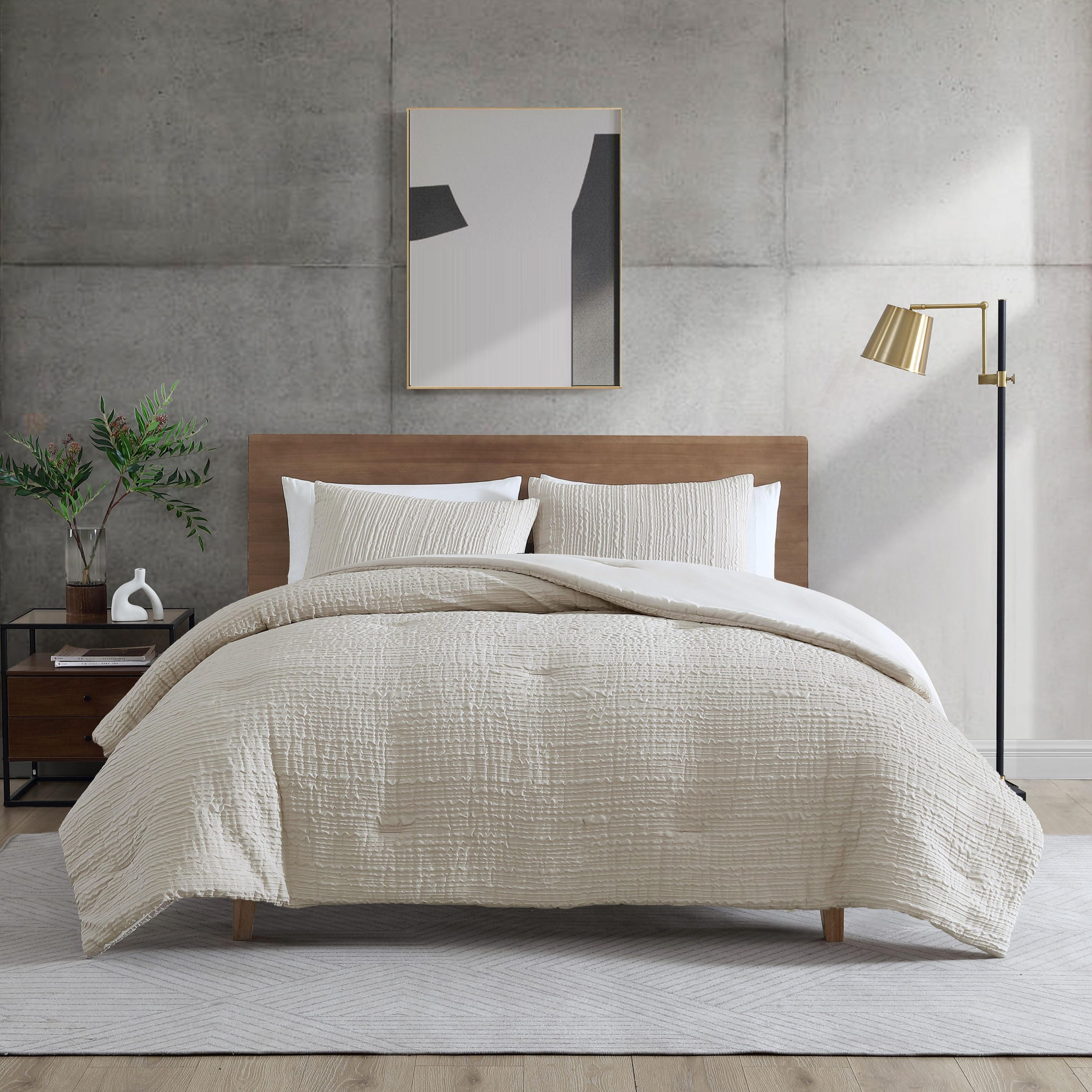 Serenity Wavy Lines Microfiber Comforter Set