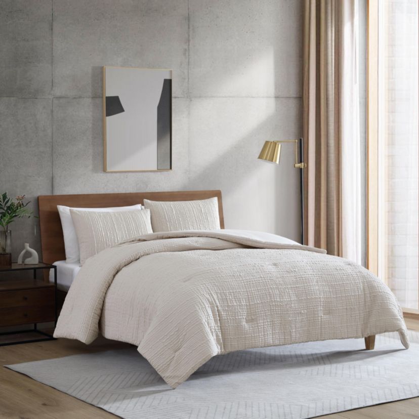 Serenity Wavy Lines Microfiber Comforter Set