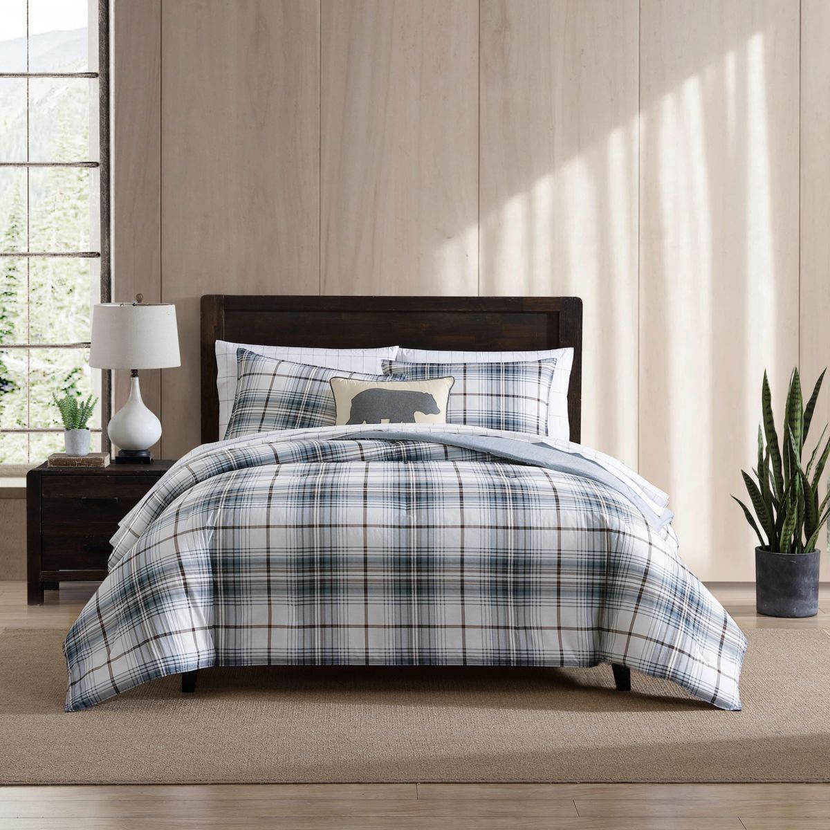 Alder Plaid 100% Cotton Comforter-Sham Set