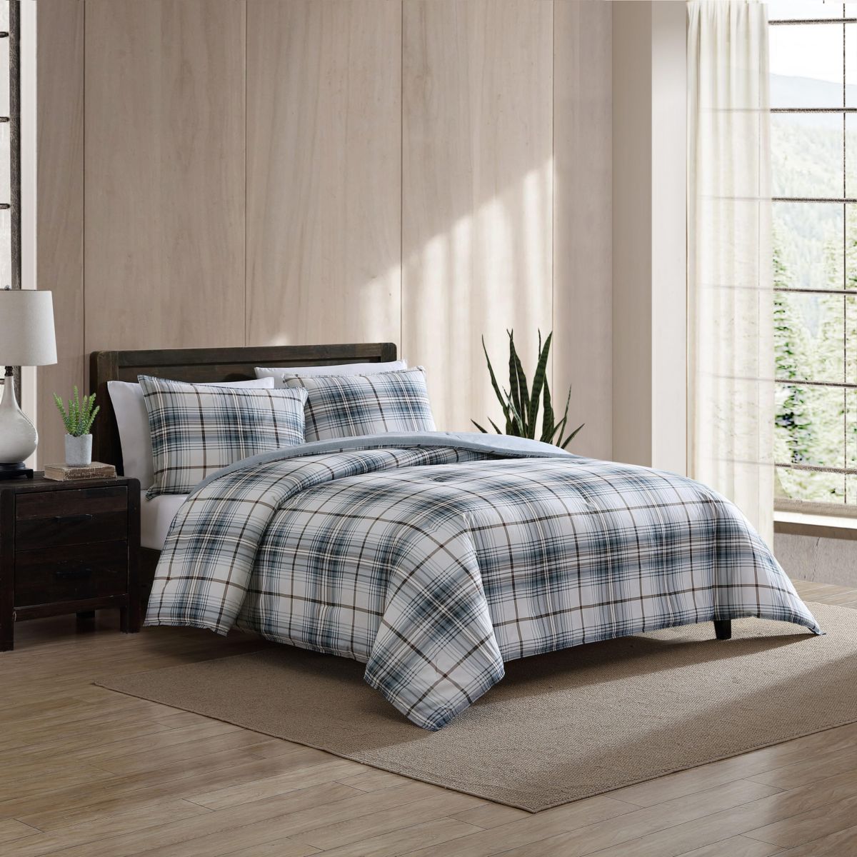 Alder Plaid 100% Cotton Comforter-Sham Set