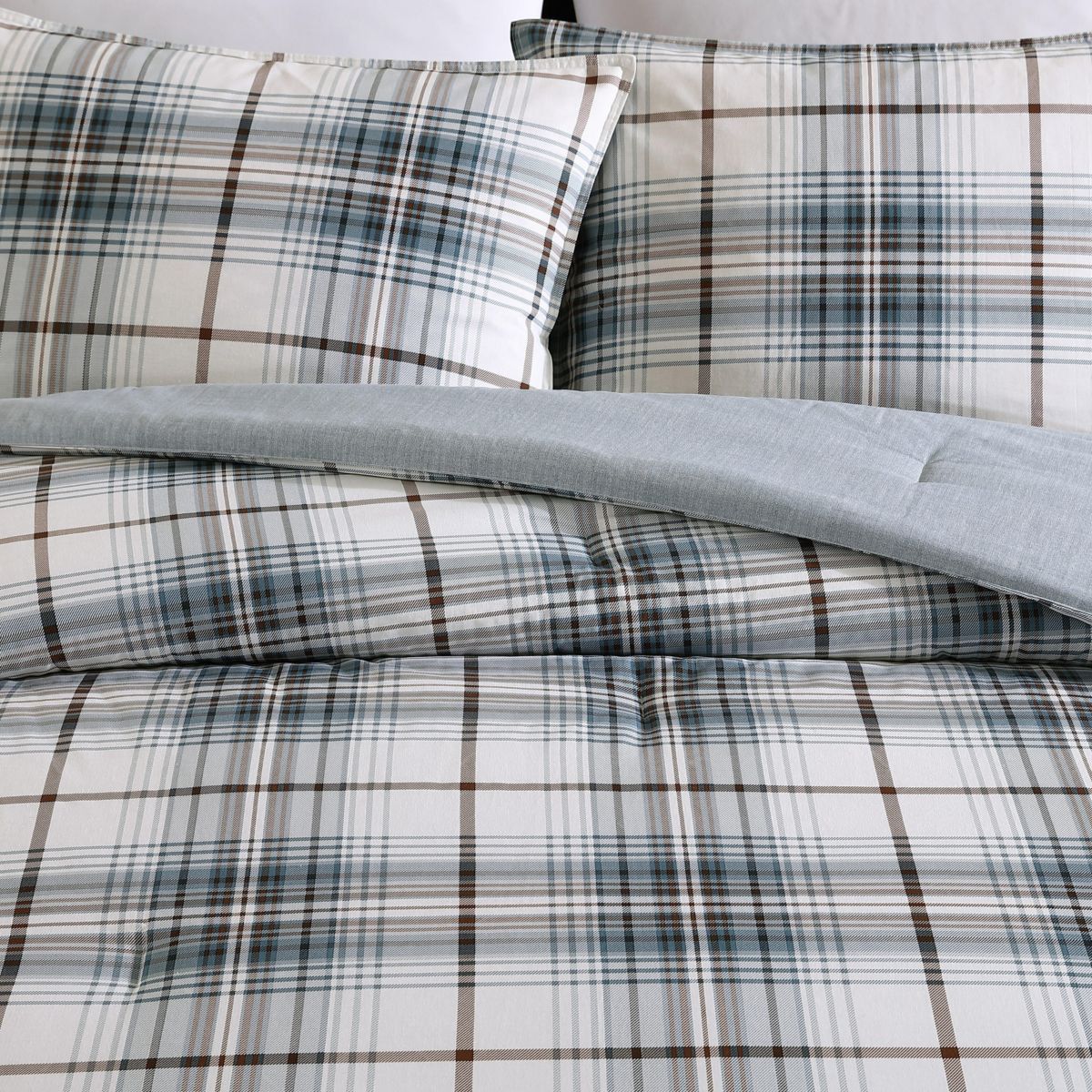 Alder Plaid 100% Cotton Comforter-Sham Set