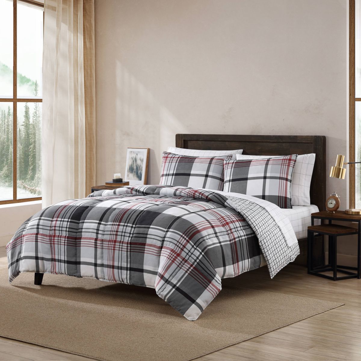 Normandy Plaid Microfiber Comforter-Sham Set