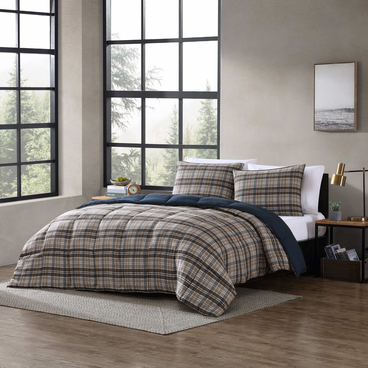Rugged Plaid Microfiber Comforter-Sham Set