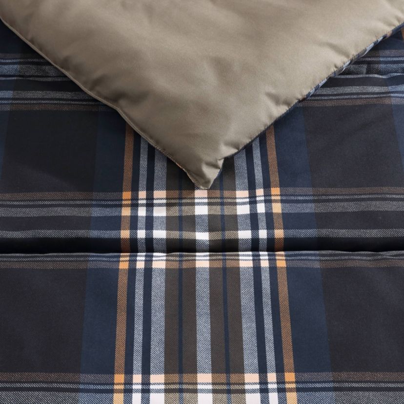 City Flats Plaid Microfiber Comforter Set