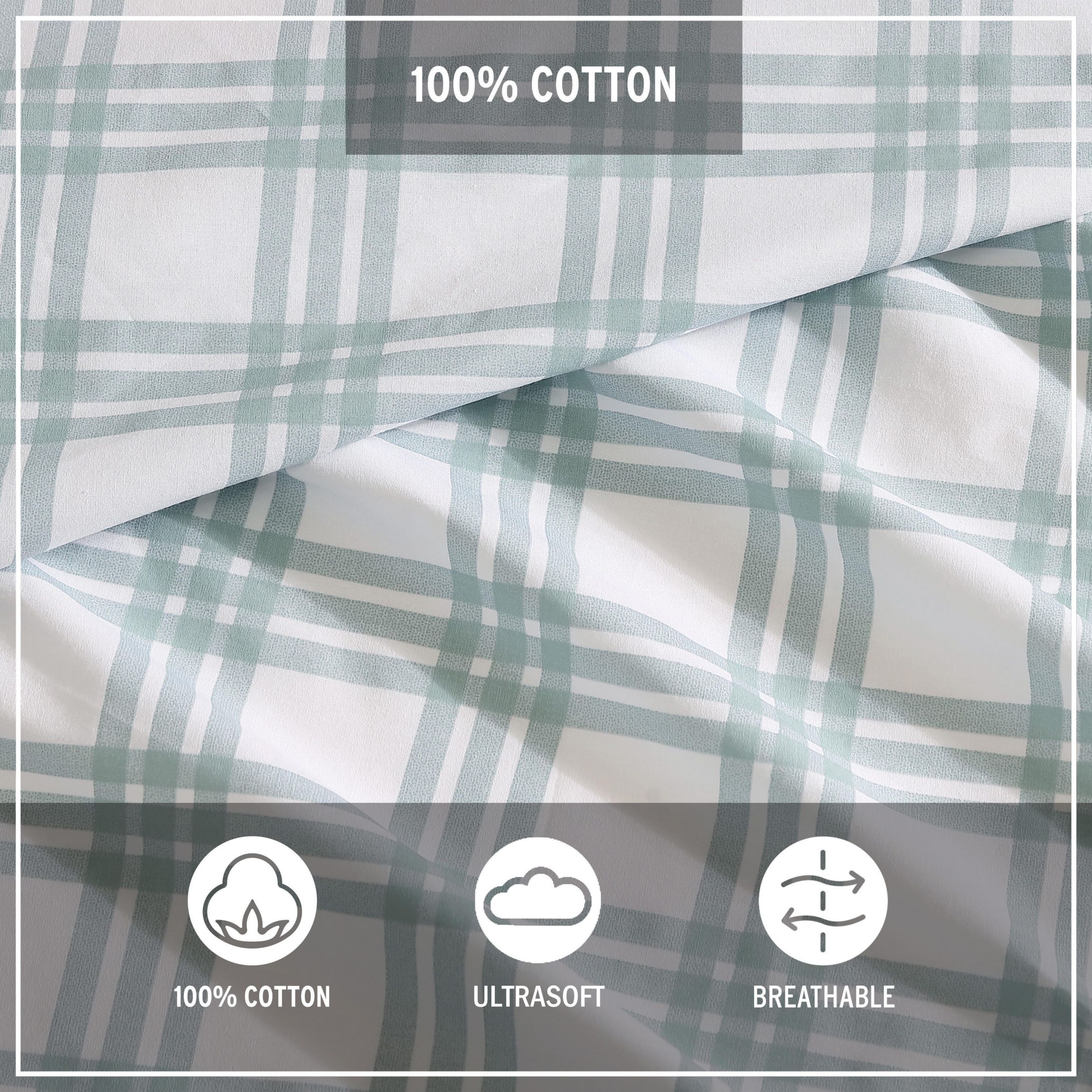 Basic Plaid 100% Cotton Sheet Set