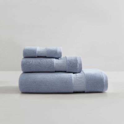 Calvin Klein Iconic Cotton Towel Set, Light Blue