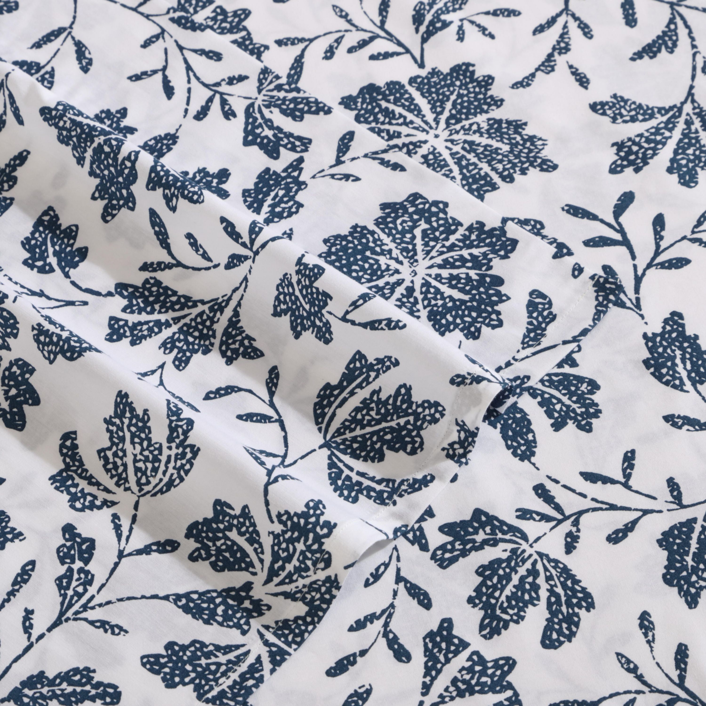 Woodblock Floral Cotton Sheet Set