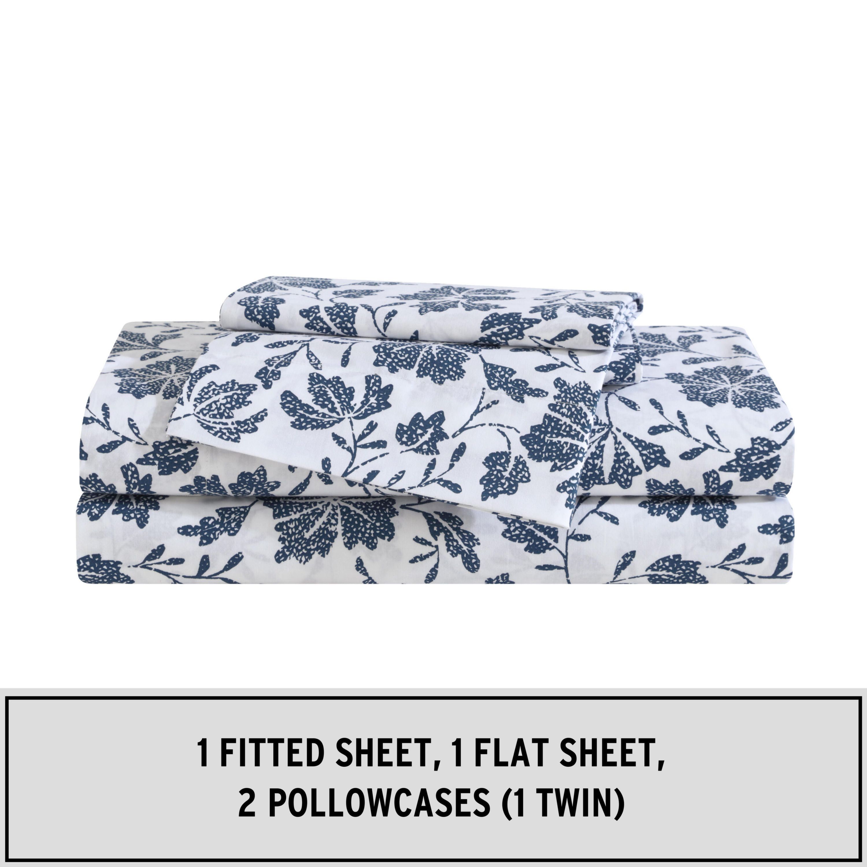 Woodblock Floral Cotton Sheet Set