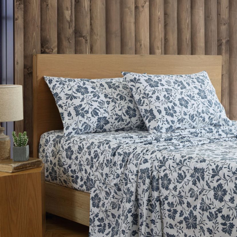 Woodblock Floral Cotton Sheet Set