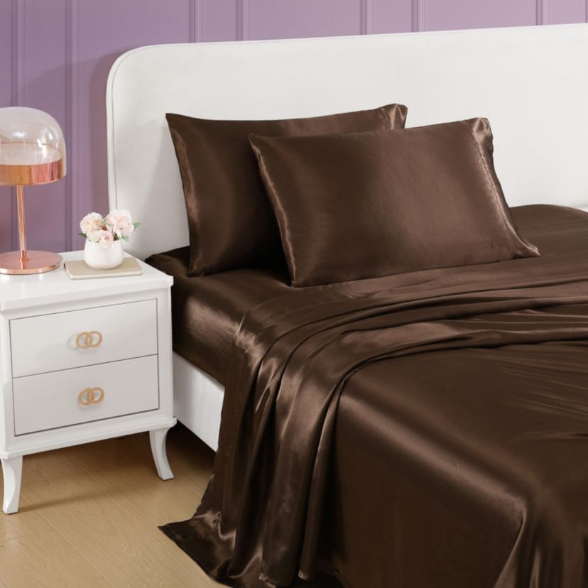 BJ Solid Satin Microfiber Sheet Set