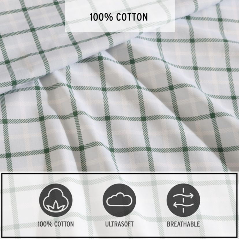 Classic Tattersall Plaid Cotton Sheet Set