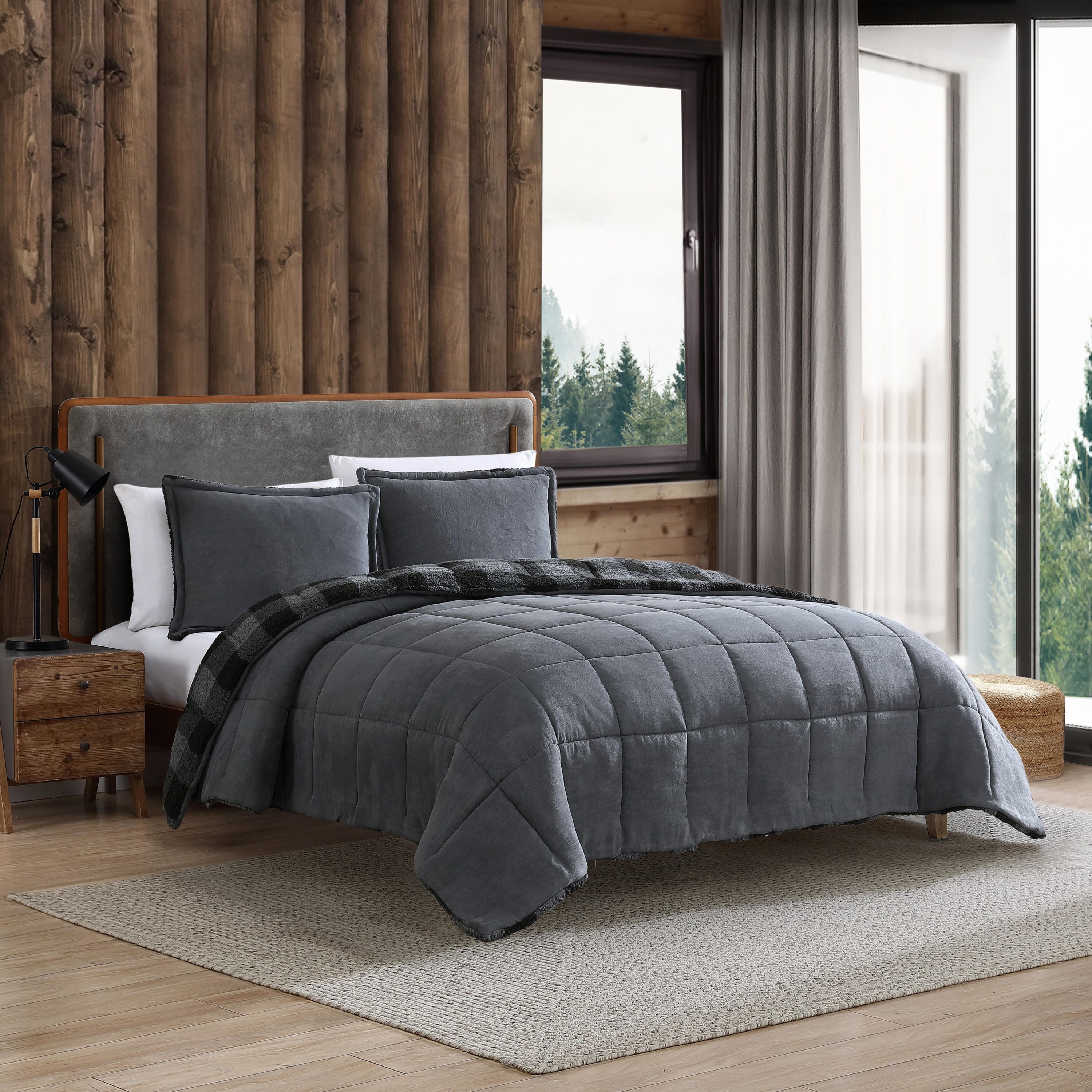 Cabin Plaid Microfiber Comforter-Sham Set