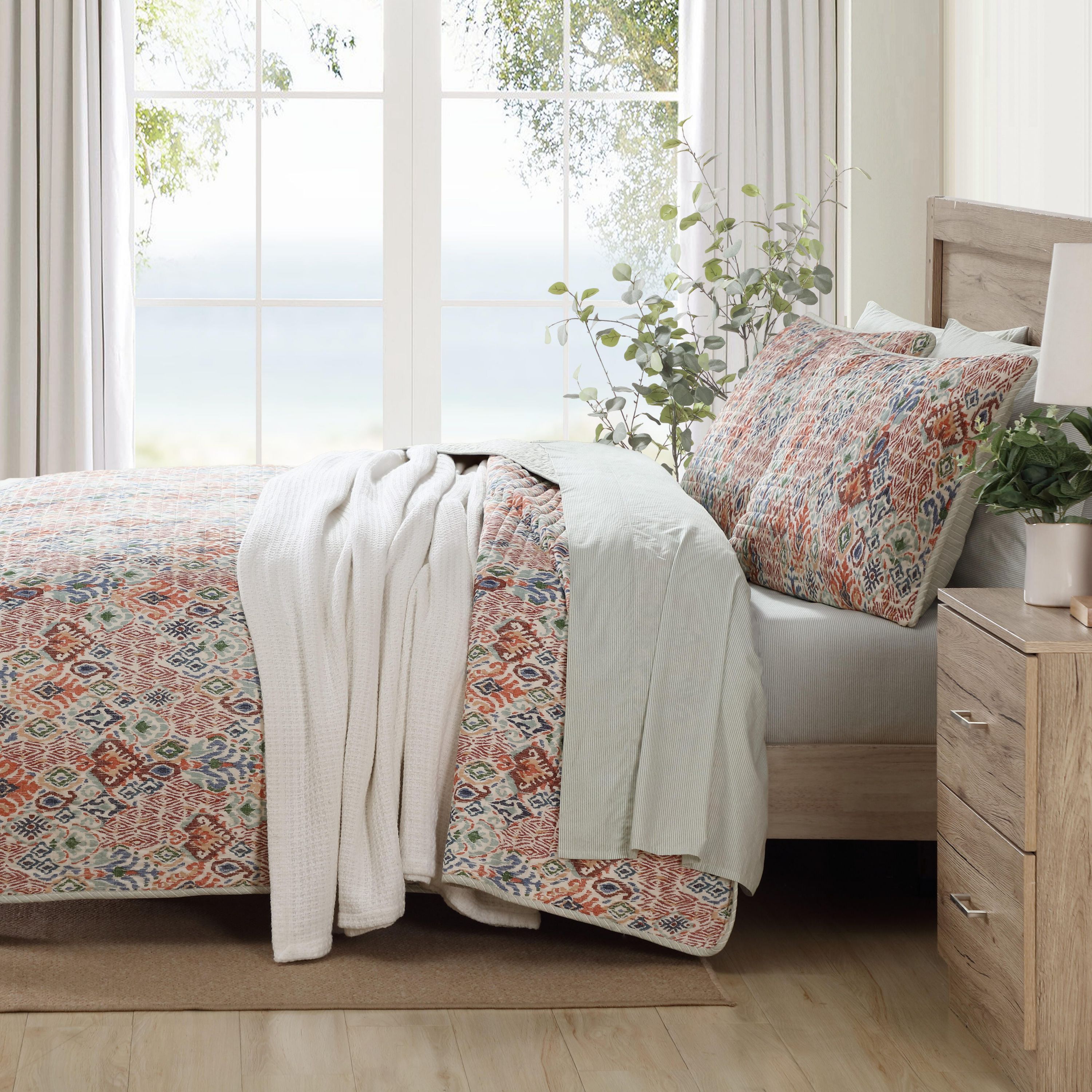 Ikat Tropics Cotton Quilt-Sham Set