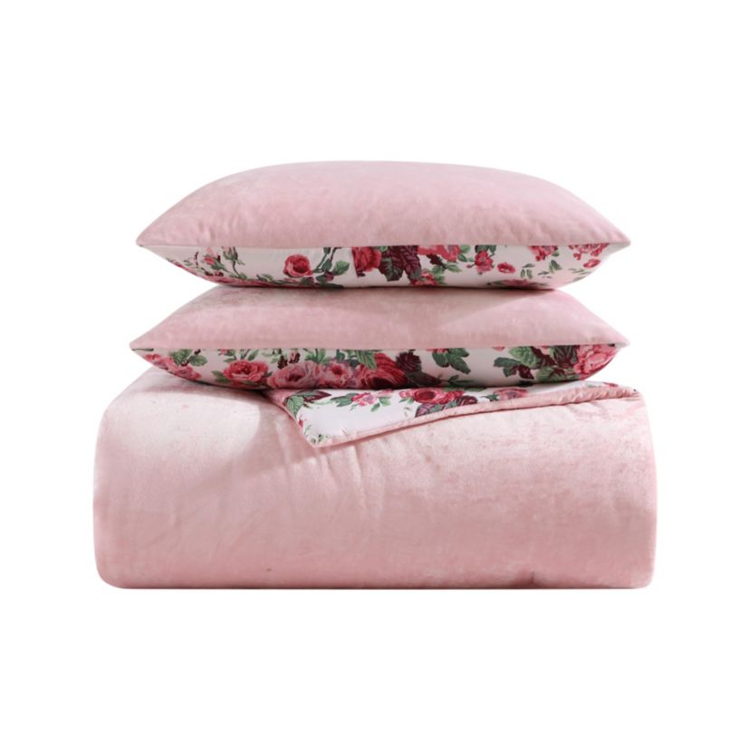 Velvet Solid Microfiber Comforter-Sham Set