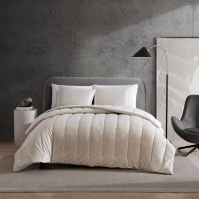 Kenneth Cole New York Banks Microfiber Comforter-Sham Set, White, Full/Queen