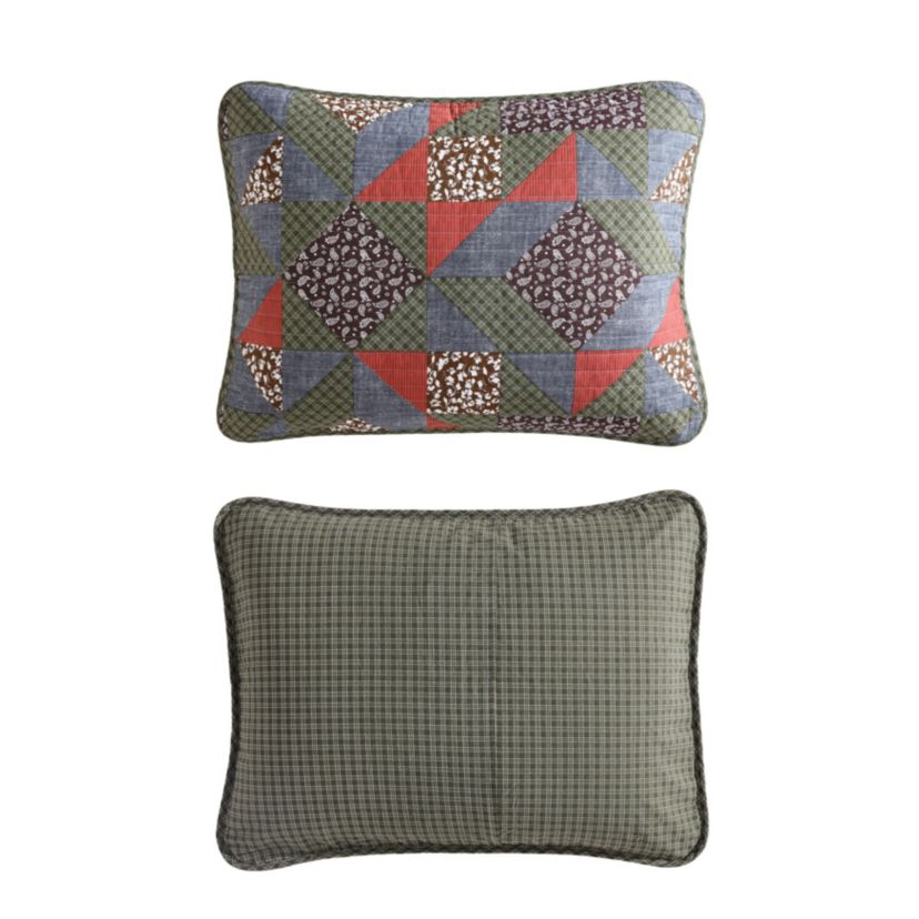 Block Patchwork Cotton Quilt-Sham Set