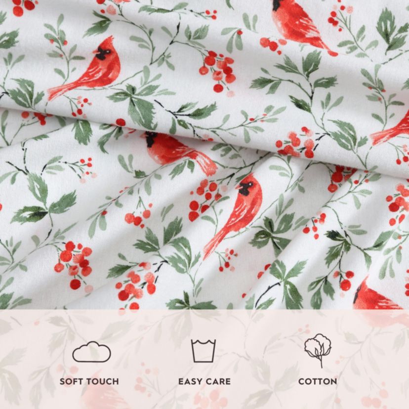 Jolly Cardinals Cotton Sheet Set