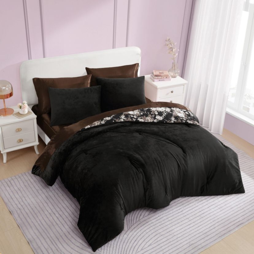 Velvet Solid Microfiber Duvet Cover Set