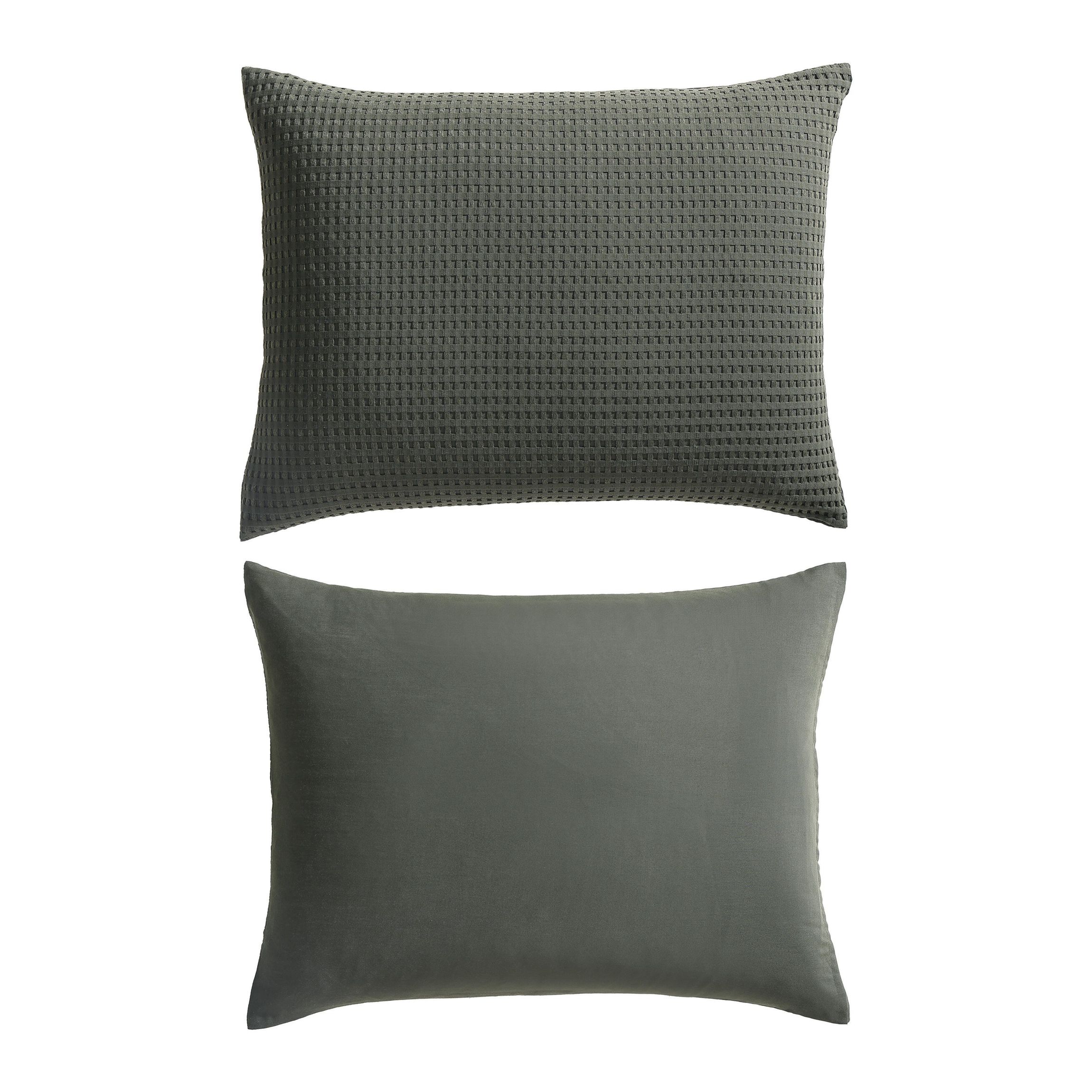 KCNY Solid Waffle Microfiber Duvet Cover Set