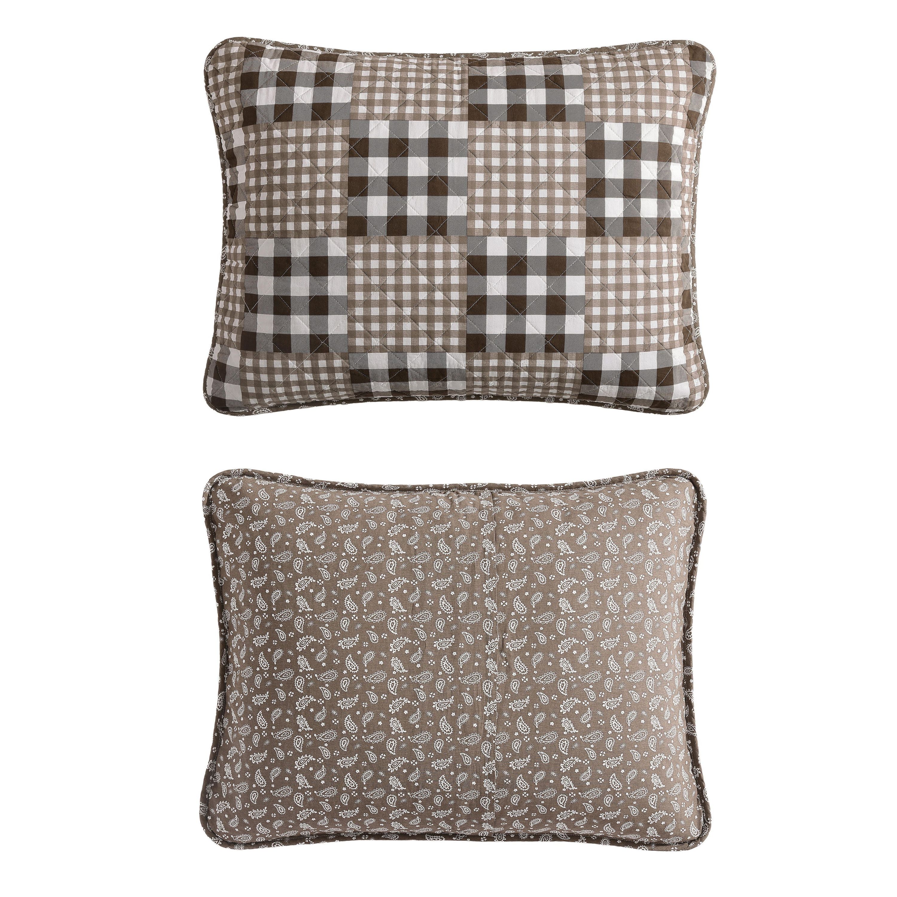 Gingham Patchwork Cotton Quilt-Sham Set