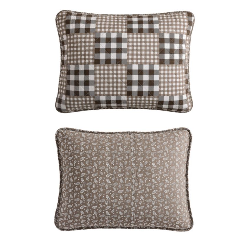 Gingham Patchwork Cotton Quilt-Sham Set