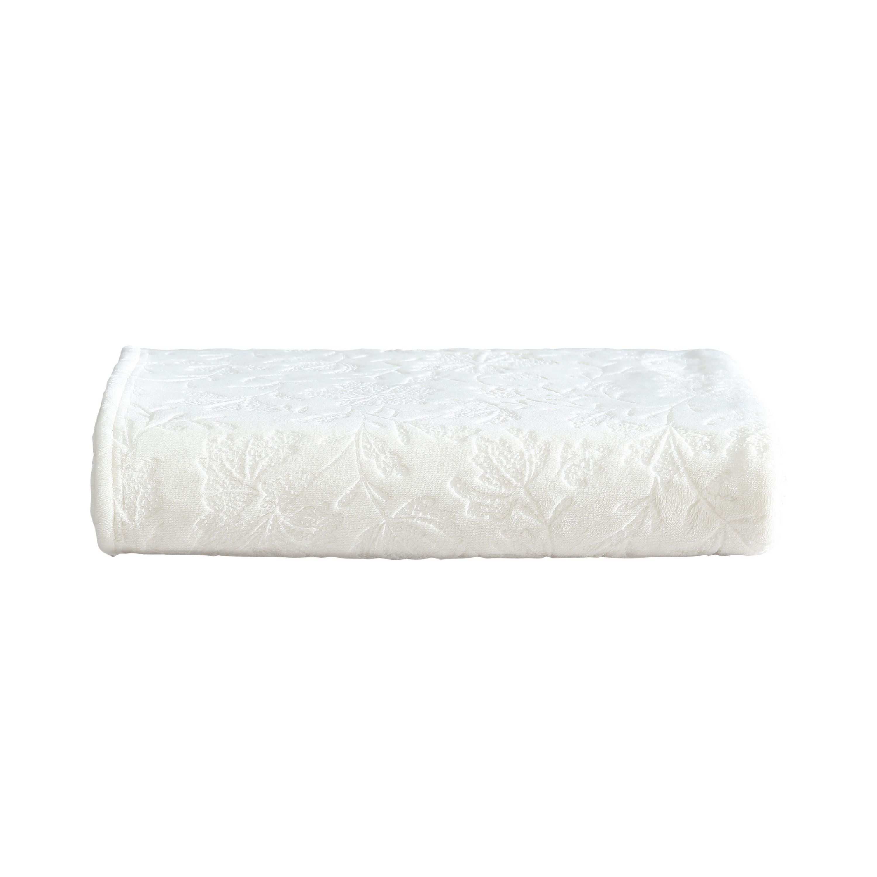 Woodblock Floral Microfiber Throw Blanket