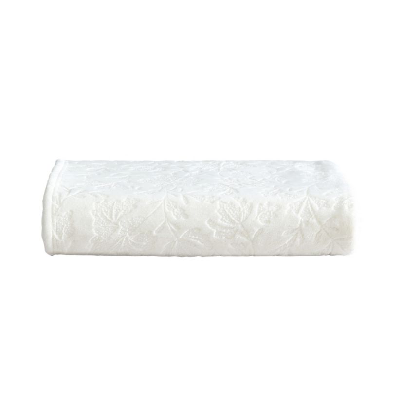 Woodblock Floral Microfiber Throw Blanket