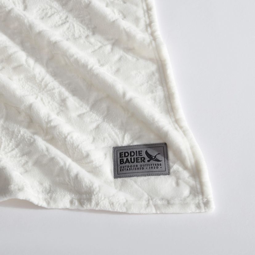 Woodblock Floral Microfiber Throw Blanket