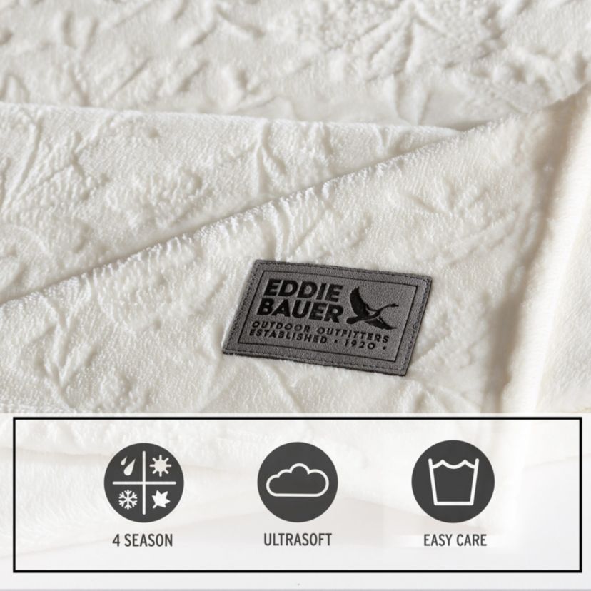 Woodblock Floral Microfiber Throw Blanket