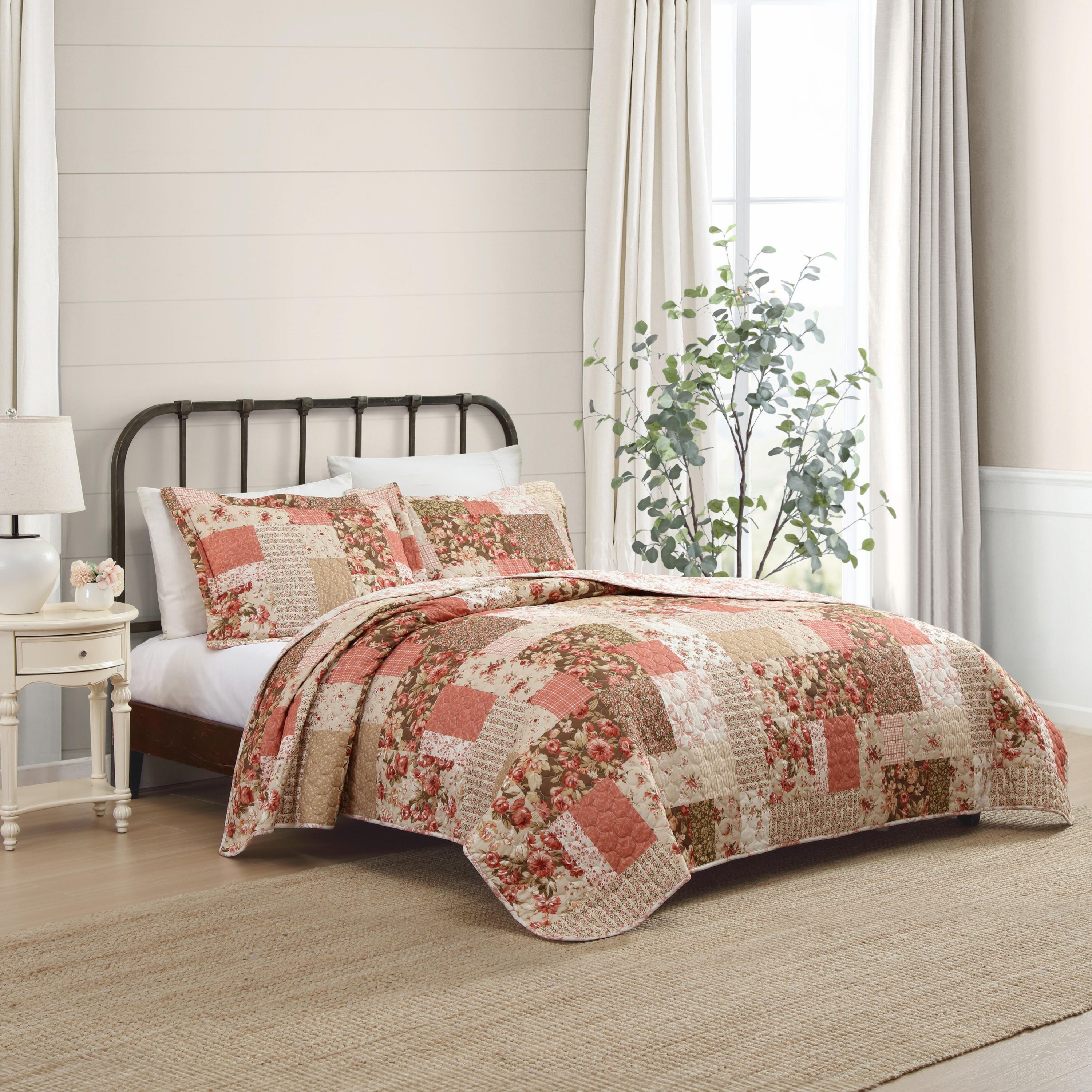 Harrietta Patchwork Cotton Quilt-Sham Set