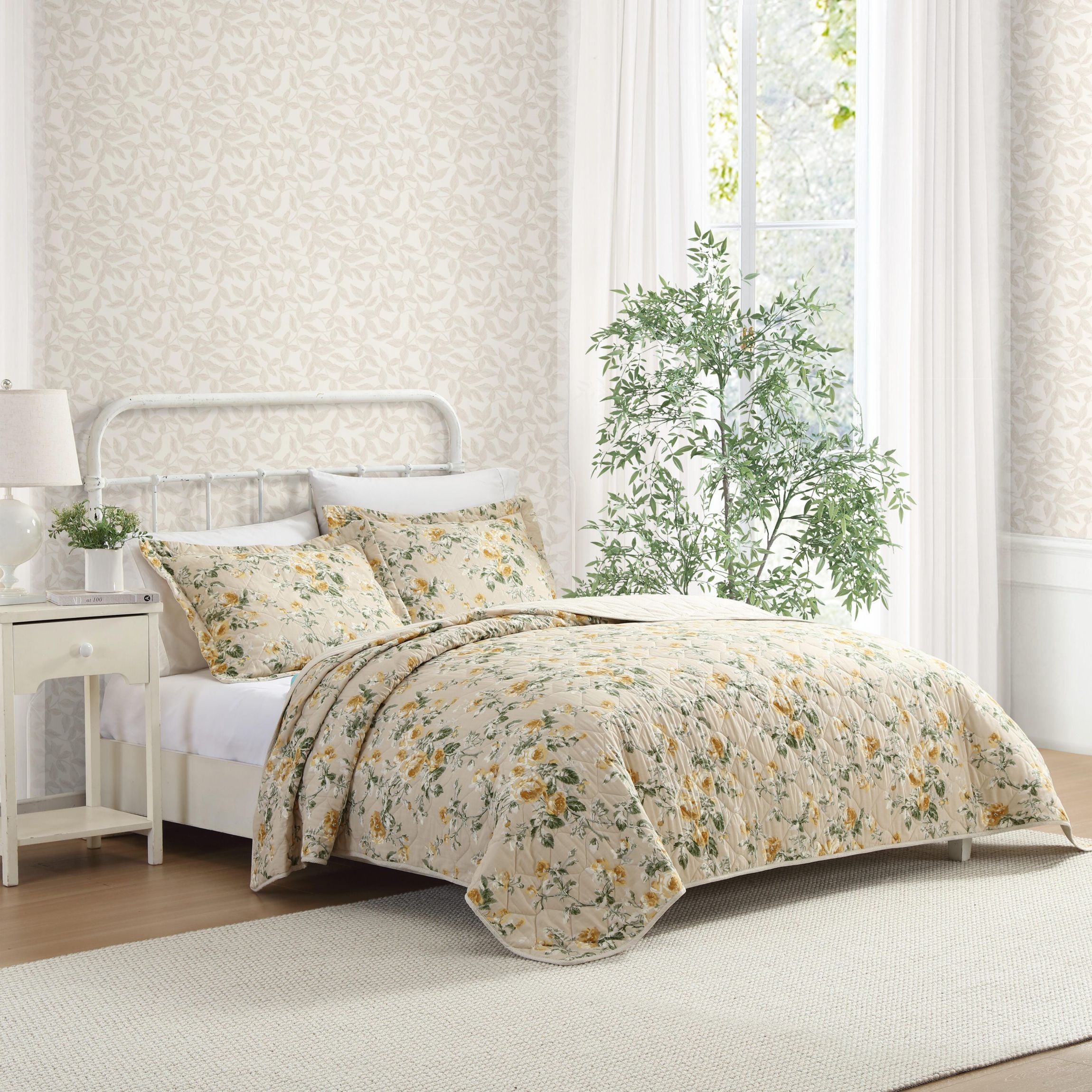 Roses Cotton Quilt-Sham Set