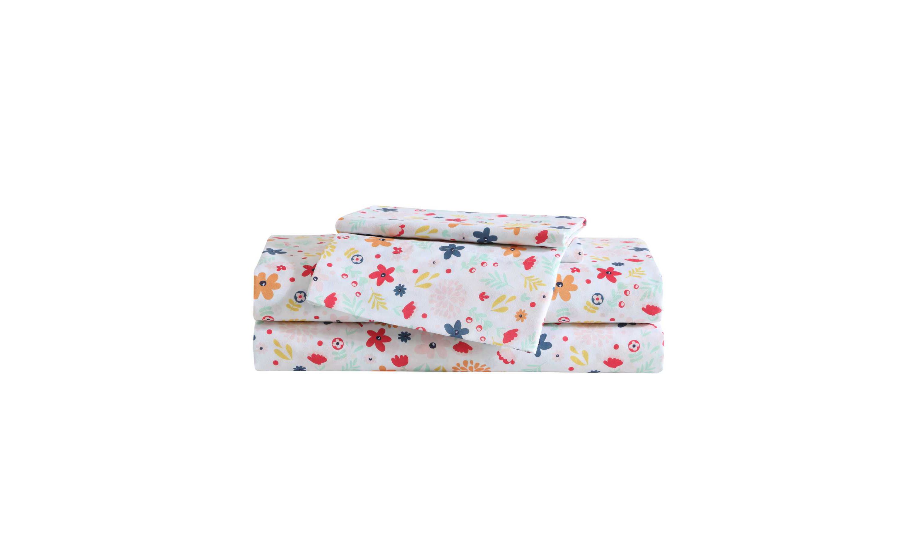 Colorful Floral Microfiber Sheet Set